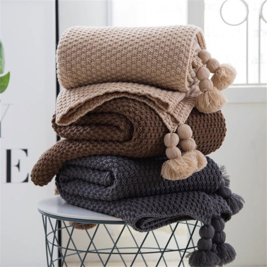 Fjord – Plaid Tricoté Nordique à Franges